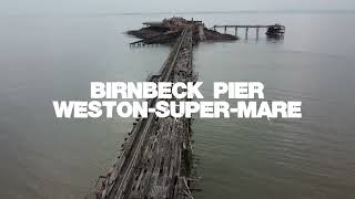 Birnbeck Pier WestonsuperMare England The Abandoned Old Pier 4K Cinematic Drone Footage [upl. by Maybelle]