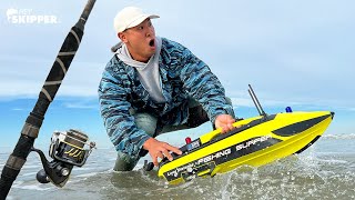 Is this CHEATING Surf Fishing w Remote Control BOAT [upl. by Alphonsine]