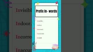 Prefixes  10 Prefix quotInquot words  English Grammar  The Study Corner  shorts prefix [upl. by Yllatan798]