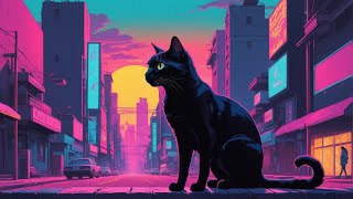 Neon Sunset 🐈 🌅 Lofi Music to Relax  Focus  Chill  Sleep lofi [upl. by Oiludbo]