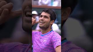 Carlos Alcaraz Gets The Crowd HYPED 🤩  2024 Indian Wells [upl. by Danaher]