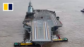 New footage of China’s nextgeneration aircraft carrier [upl. by Stew]