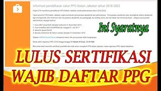 KRITERIA WAJIB DAFTAR PPG 2018 SIM PKB [upl. by Khalsa]