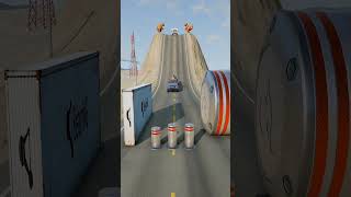 Cars amp School Bus vs Wall Bollards Crush 6  BeamNGDrive [upl. by Olaf]