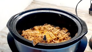 How to make pulled pork in crock pot  very easy [upl. by Anemolihp]