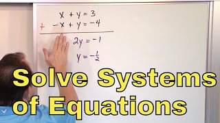 19  Solving Systems of Equations by Addition Part 1 [upl. by Shae]