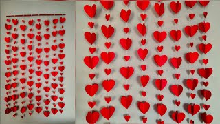 DIY  Wall Hanging Ideas  Paper Heart Wall Decorations  DIY Craft Ideas  Wall Decor Ideas [upl. by Nellahs]