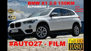 AUTO27  SPRZEDANY TEST  BMW X1 F48 2019r 150KM Manual sDrive18d Alpinweiss TOP [upl. by Jemimah]