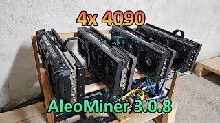 4x RTX 4090 Mining Rig  Aleo Pumping Hashrate amp Profit Update AleoMiner 308 [upl. by Corabelle]