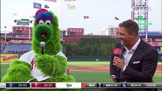 Johnny Kane with the Phillie Phanatic [upl. by Anelaj]