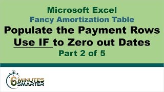 Amortization Table in Excel Part 2 of 5  Populate the Payment Rows [upl. by Buschi]