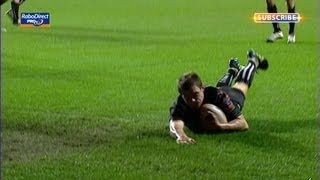 Dan Biggar loops in on the left for try  Ospreys v Dragons 22nd March 2013 [upl. by Ramraj]