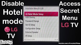 How to disable Hotel mode and unlock the standard Settings Menu on LG TV NonSmart TV [upl. by Aileen]