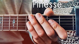 Finesse Bruno Mars Guitar Lesson for Beginners  Finesse Guitar Tutorial  Lesson 393 [upl. by Thaxter]