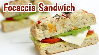 Focaccia Sandwich Recipe Grilled Vegetable Focaccia Sandwich Recipe  Focaccia Bread Sandwich [upl. by Jac]