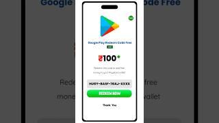 Free ₹10₹40₹80₹100 Google Play Redeem Code For Play Store  Free Redeem Code App 2024 shorts [upl. by Renaxela]