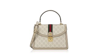 Gucci GG Supreme Ophidia Small Top Handle Bag Beige White [upl. by Aihtnamas]