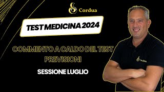 Test Medicina 2024  Sessione Luglio  COMMENTO A CALDO DEL TEST CON PREVISIONI [upl. by Cartwell]