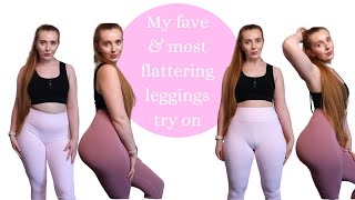 MOST FLATTERING LEGGINGS TRY ON  Gymshark  Alphalete  Womens Best [upl. by Cataldo]