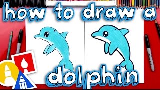 How To Draw A Cartoon Dolphin [upl. by Bonn]