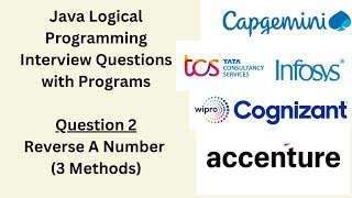 Logical Programming Interview Question  How to reverse A number itjobs2024 itjobs java [upl. by Siramad]