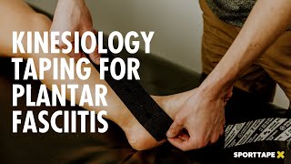 Kinesiology Taping for Plantar Fasciitis  How To Tape The Foot For Plantar Using K Tape [upl. by Vittorio]