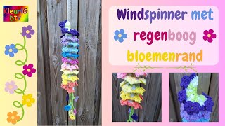 Haken ♥ Windspinner met regenboog bloemenrand [upl. by Rothschild]