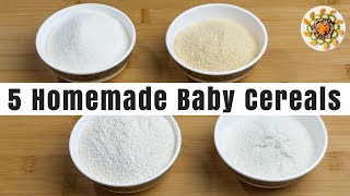 5 Homemade Baby Cereals for 6 Month Old Baby  Stage 1 Baby Cereals  Healthy Baby First Foods [upl. by Erdei]