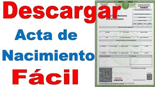 Descargar imprimir acta de nacimiento México Fácil y Rápido [upl. by Ophelie]