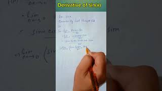 Derivative of sinx shorts youtubeshorts derivative derivatives [upl. by Rolecnahc546]