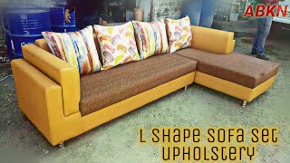 how to L shape sofa set upholstery fabric tutorial [upl. by Sergio622]