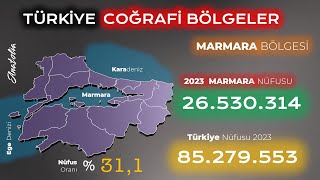 Marmara Bölgesi İlleri ve Nüfusu 2023 [upl. by Noirb]