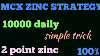 MCX ZINC RS 10000 PROFIT STRATEGY DAILY  HINDI [upl. by Gemperle]