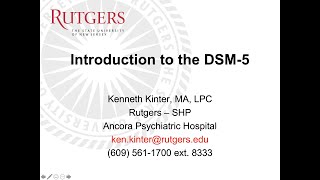 Introduction to the DSM5 [upl. by Horick]