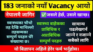 जागिरको नयाँ बिज्ञापन आयो  देश भरिबाट १८३ जनाको माग  Job Vacancy Nepal  Sanjib Karki [upl. by Ahsinnek761]