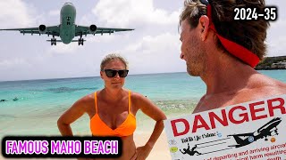 Exploring The Best Beach On St Martin amp The Famous Maho Beach  Planes Land On The Beach  202435 [upl. by Akineg]