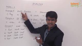 Analogy  Model 1 Word Analogy  Reasoning Ability  TalentSprint Aptitude Prep [upl. by Eillod]