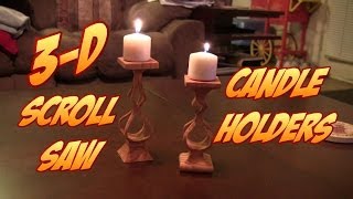 Make these COOL 3D Scroll Saw Candle Holders FREE PATTERN LINK [upl. by Yttig319]