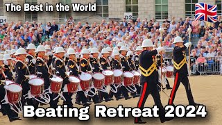 SPECTACULAR The Massed Bands of HM Royal Marines Beating Retreat 2024  Part 1 [upl. by Nolak]