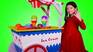 Emma Pretend Play with Ice Cream Cart Toy [upl. by Ruthie]