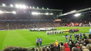 UEFA Champions league anthem at Anfield [upl. by Handal]