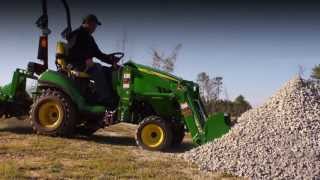 John Deere QuikPark™ Loader  1025R vs Kubota BX [upl. by Annazor298]