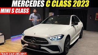 Mini S Class🔥  Mercedes C Class 2023  Walkaround with On Road Price [upl. by Yborian430]