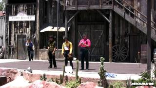 Knotts Berry Farm Wild West Stunt Show in HD  Accidental fire caused by Gun [upl. by Liebman679]