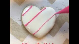 How to make marbled royal icing heart cookies [upl. by Ocirema804]