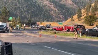 RAW VIDEO East Missoula crash delays traffic [upl. by Ardolino]