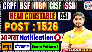 BSF HCM amp ASI Vacancy 2024 Out  BSF HCM Age Qualification Syllabus Exam Pattern  Dharmender Sir [upl. by Ilera]