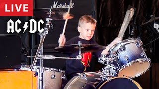 ACDC  Thunderstruck 5 year old Drummer LIVE [upl. by Baylor]