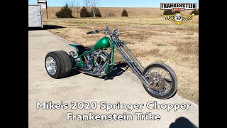 Mikes 2020 Custom Springer Chopper Trike  Frankenstein Trikes  MC Worx [upl. by Sacul]