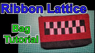 How to sew a ribbon lattice bag from a very plain fabric zippered pouch tutorial [upl. by Carlene]